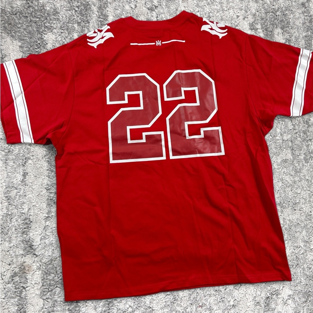 Amiri 22 Jersey Full Red and White Tee Mens Size Large - Picture 3 of 4